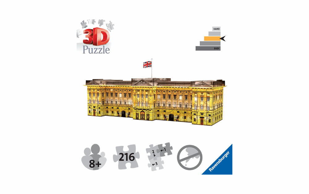 3D Jigsaw - Buckingham Palace Light Up 216 pieces by Ravensburger - The Jigsaw Cellar