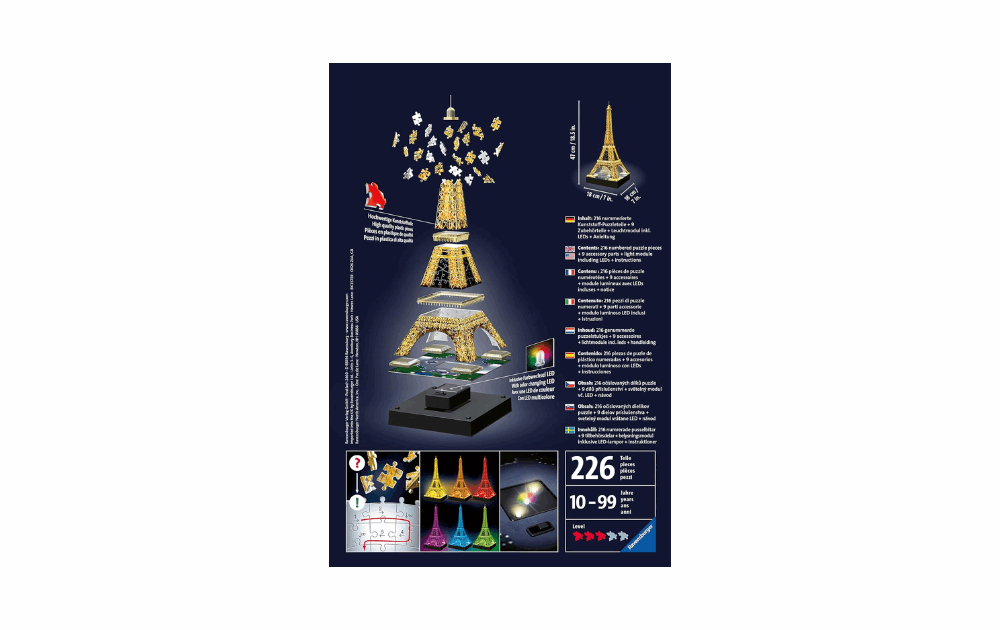 3D Jigsaw - Empire State Building Light Up 216 pieces by Ravensburger - The Jigsaw Cellar