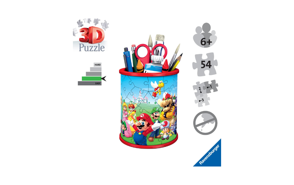 3D Jigsaw - Super Mario Pencil Holder 54 Piece Puzzle by Ravensburger - The Jigsaw Cellar