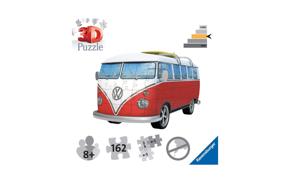 3D Jigsaw - VW T1 Camper Van 162 Piece Puzzle by Ravensburger - The Jigsaw Cellar