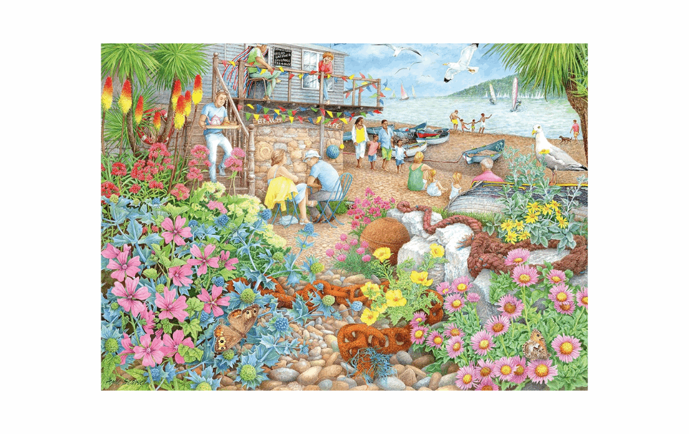 Cosy Cafe Collection 1 - Beach Garden Cafe 1000 piece puzzle by Ravensburger - The Jigsaw Cellar
