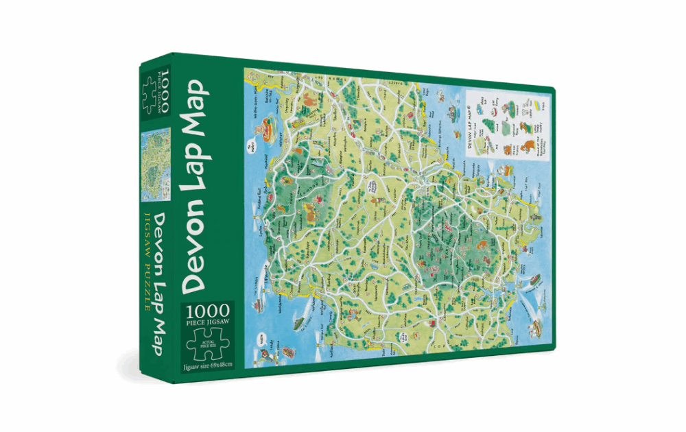 Devon Lap Map 1000 Piece Puzzle by Cardtoons - The Jigsaw Cellar