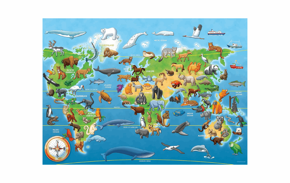 Endangered Animals 60 piece Giant Floor Puzzle by Ravensburger - The Jigsaw Cellar