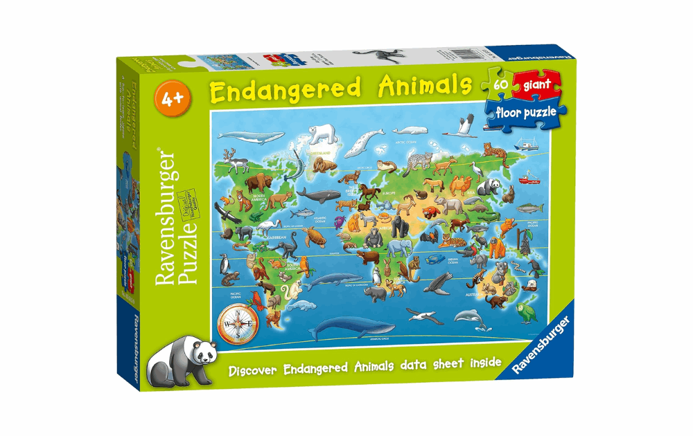 Endangered Animals 60 piece Giant Floor Puzzle by Ravensburger - The Jigsaw Cellar