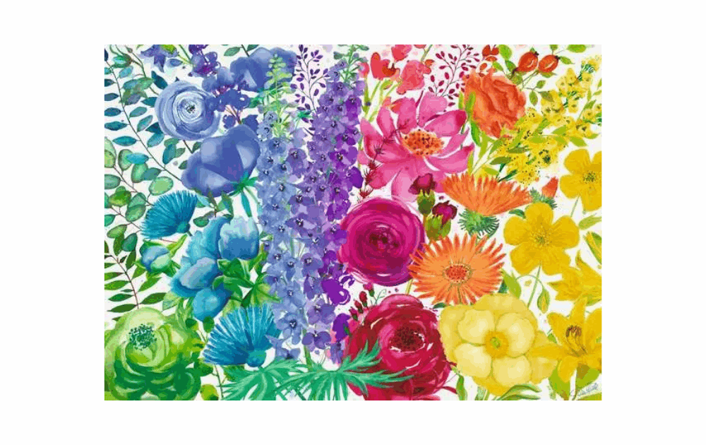 Floral Rainbow 300 large piece puzzle by Ravensburger - The Jigsaw Cellar