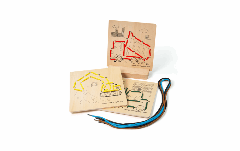 Lacing by Numbers - Construction by Bigjigs Toys - The Jigsaw Cellar