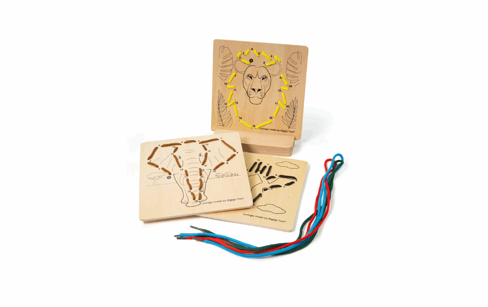 Lacing by Numbers - Jungle by Bigjigs Toys - The Jigsaw Cellar