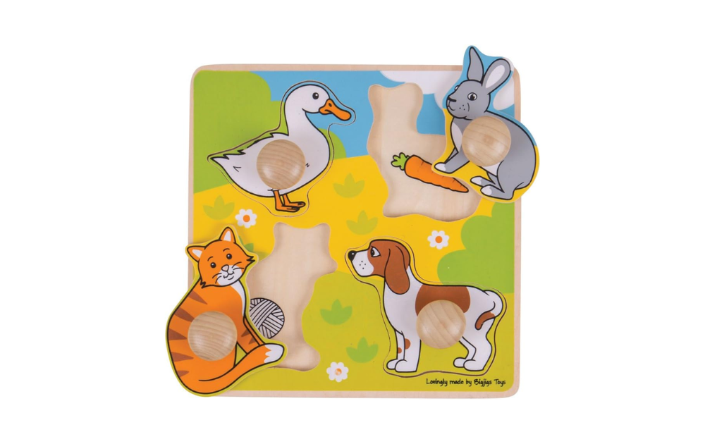 My First Peg Puzzle (Pets) by Bigjigs Toys - The Jigsaw Cellar