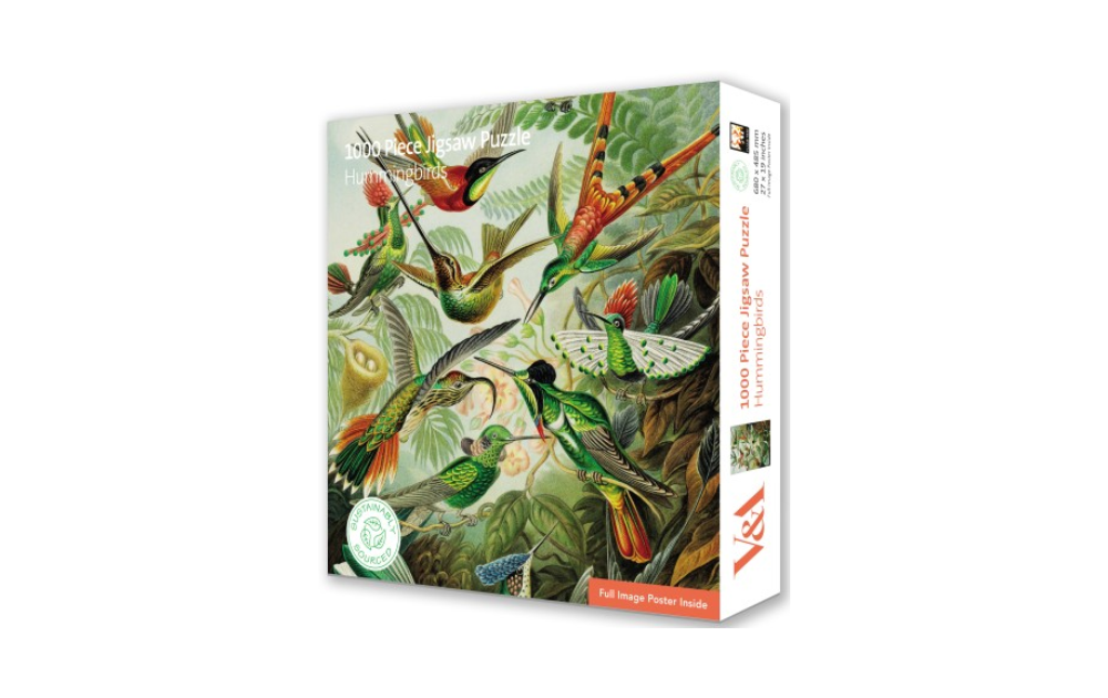 V & A Hummingbirds Sustainably Sourced 1000 piece puzzle by Flametree - The Jigsaw Cellar