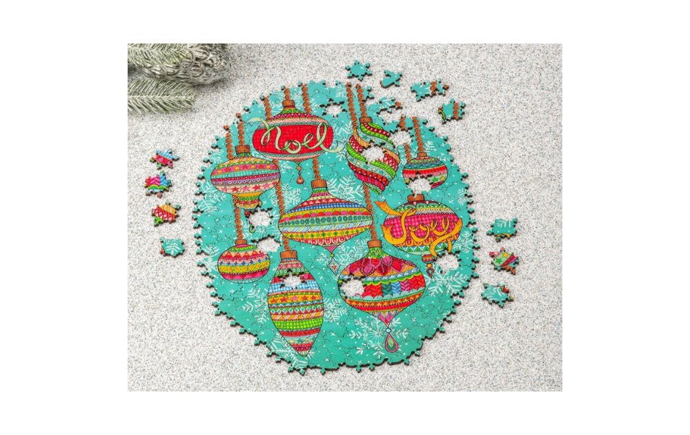 Wooden Jigsaw - Joyeux Noel 206 Piece Extra Difficult Puzzle by Wentworth - The Jigsaw Cellar
