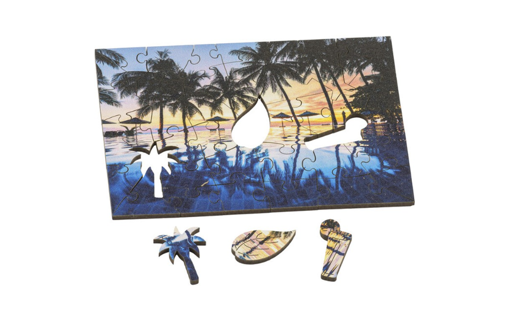 Wooden Jigsaw - Tropical Sunset Mini Mindful 40 piece puzzle by Wentworth - The Jigsaw Cellar