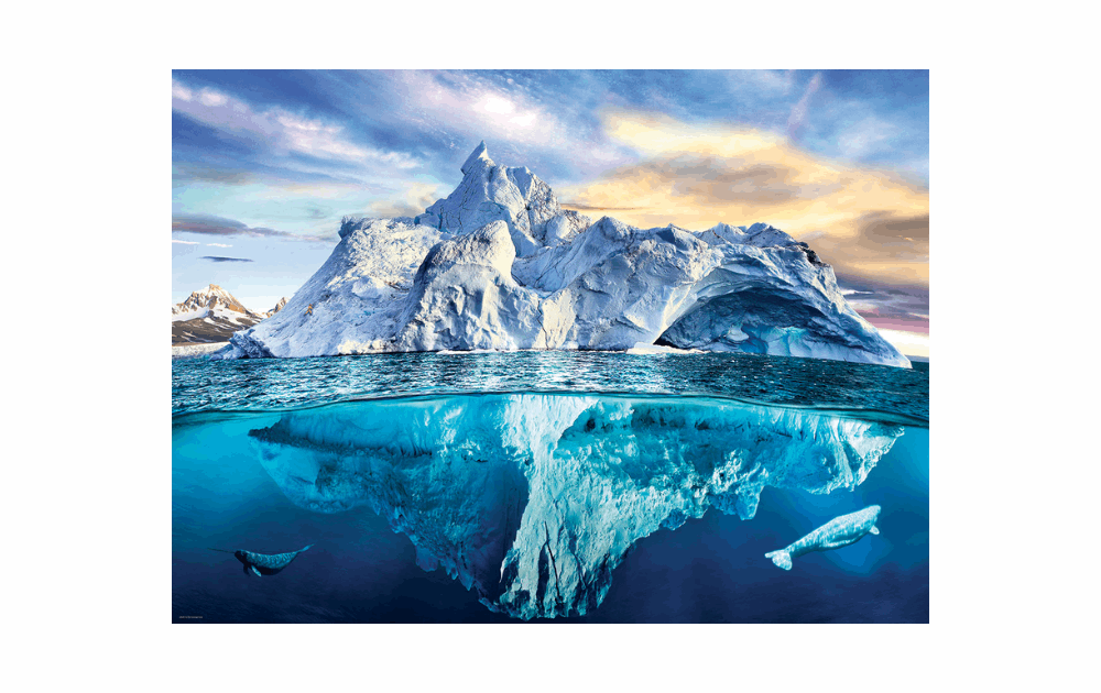 Eurographics Arctic landscape jigsaw puzzle featuring a stunning iceberg and underwater scene