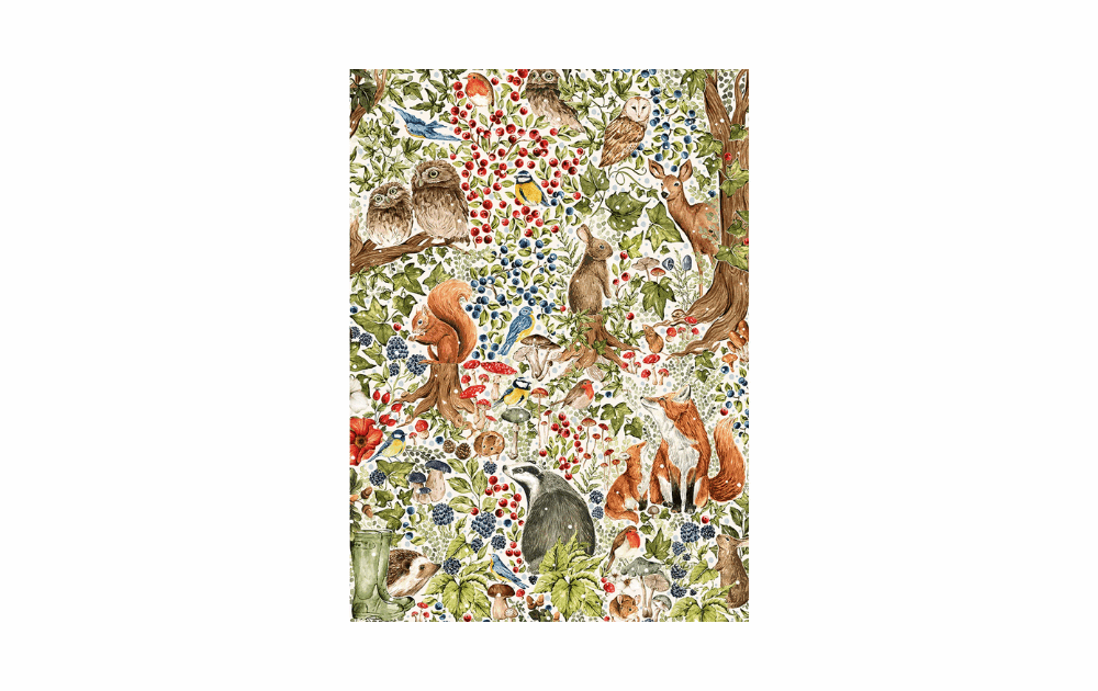 Gibsons Woodland Wildlife Puzzle 1000 piece featuring colorful animals in a vibrant natural scene