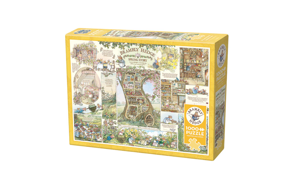 Cobble Hill 1000 Piece Brambly Hedge Spring Story Jigsaw Puzzle featuring charming illustrations