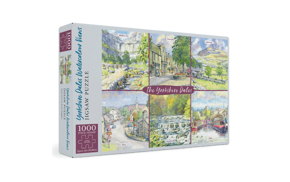 The Yorkshire Dales Watercolours 1000 Piece Jigsaw Puzzle by Cardtoons featuring scenic views