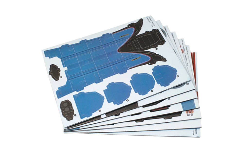 Cheatwell Mallard 3D puzzle blue printed cardboard sheets with die cut 3D jigsaw pieces and assembly tabs