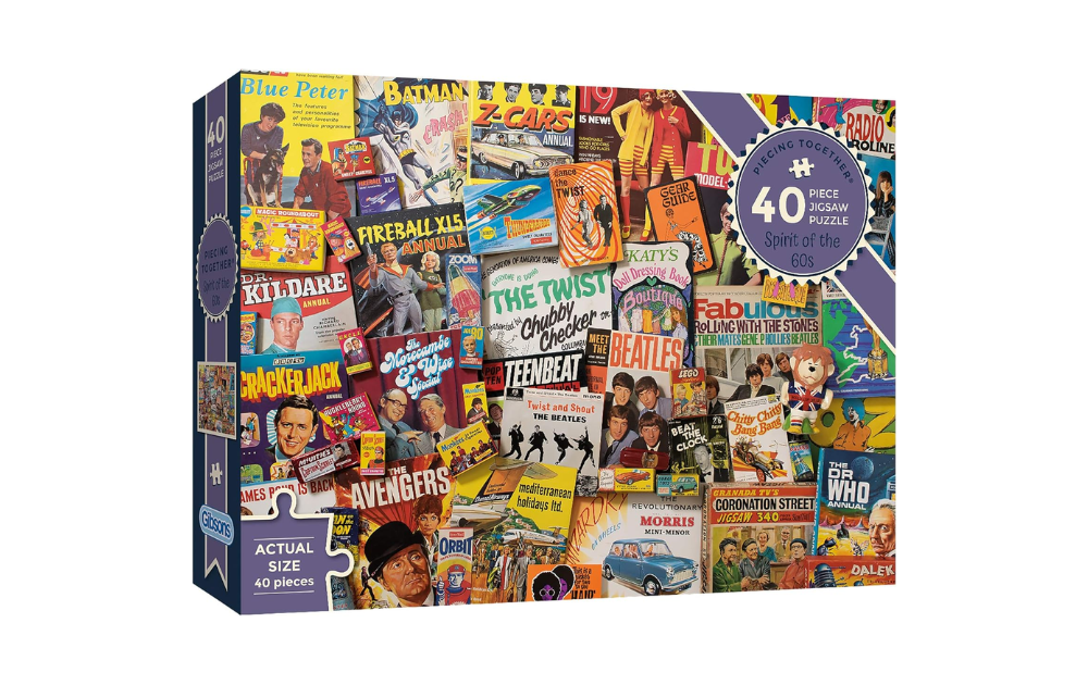 Gibsons 40-Piece Dementia Friendly Jigsaw Puzzle featuring classic vintage magazine covers