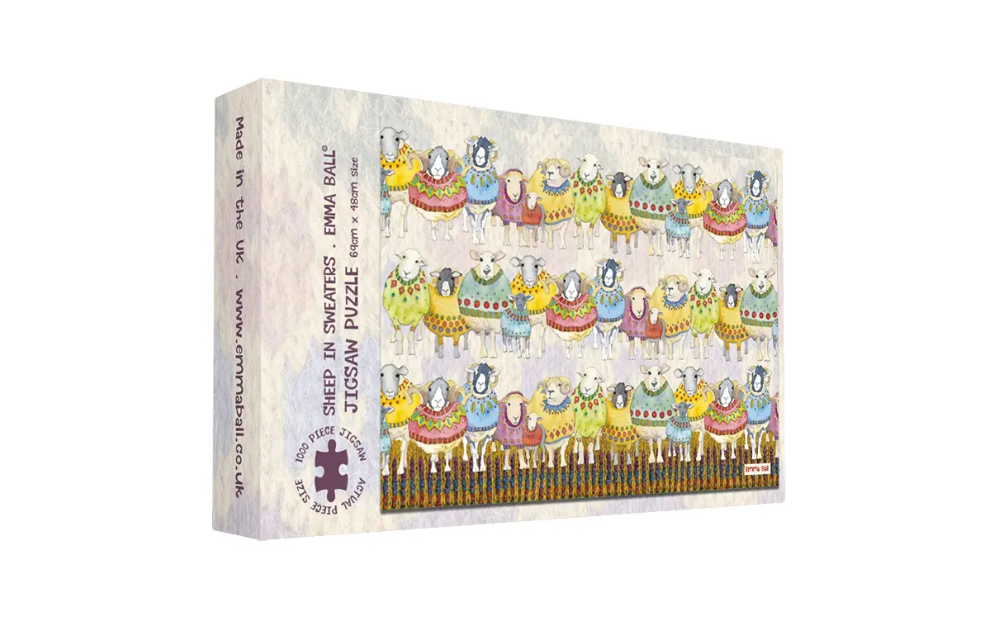 Emma Ball sheep jigsaw puzzle featuring colorful sheep designs in a charming pattern