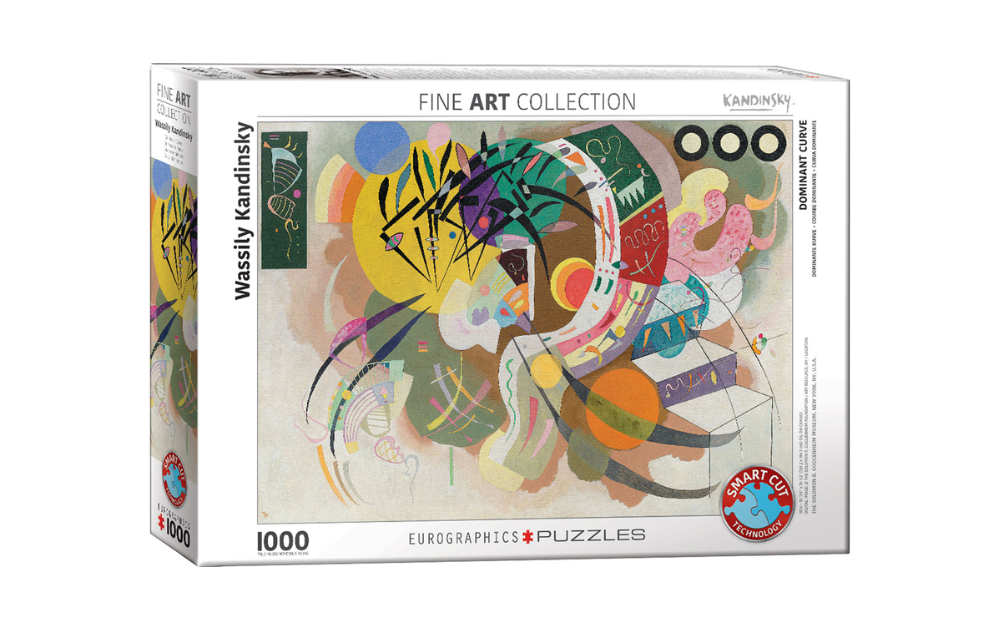 Eurographics Kandinsky Dominant Curve jigsaw puzzle 1000 piece fine art puzzle box showing abstract painting