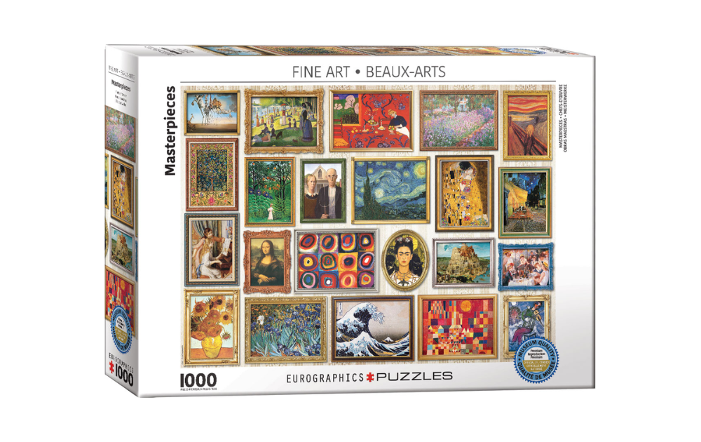 Masterpieces 1000 Piece Jigsaw Puzzle from Eurographics featuring famous art pieces