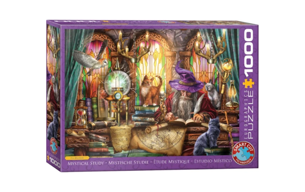 Mystical Study 1000 Piece Jigsaw Puzzle from Eurographics featuring a wizard in a magical study