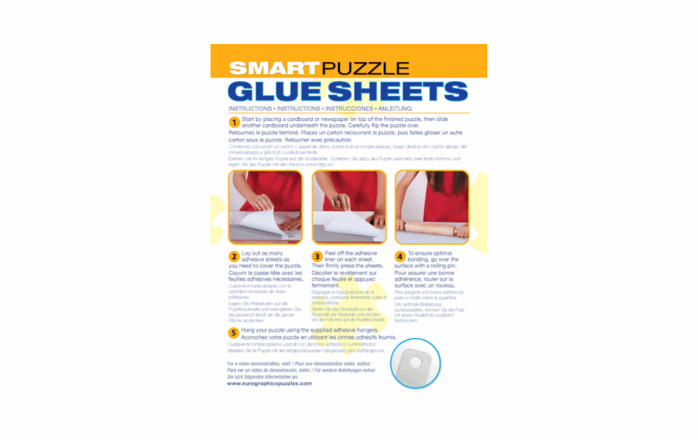 Eurographics puzzle glue sheets instructions for preserving jigsaw puzzles easily and effectively
