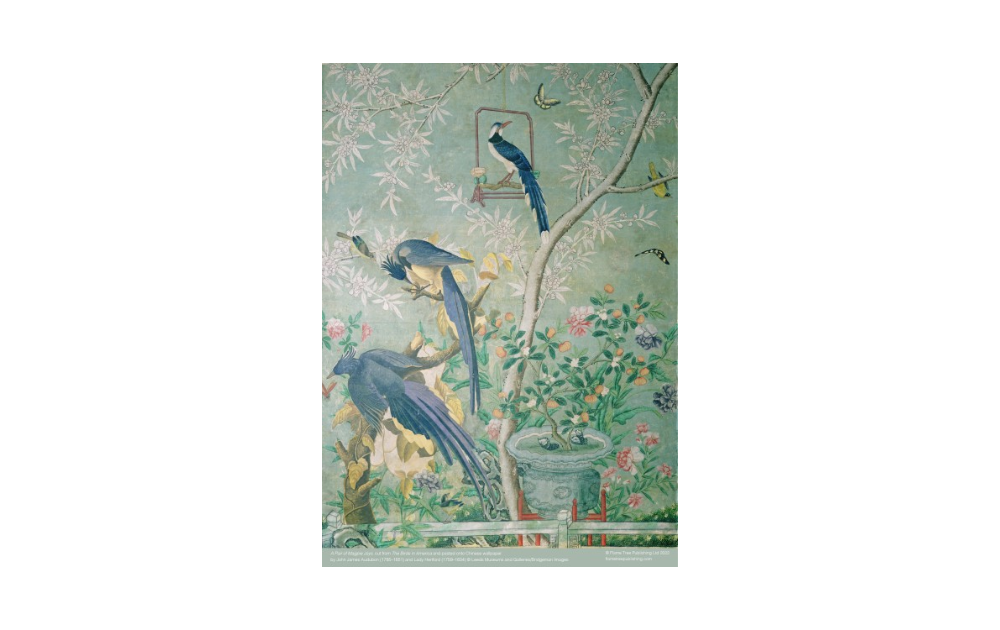 Magpie Jays jigsaw puzzle by Flametree featuring colorful birds among lush floral designs