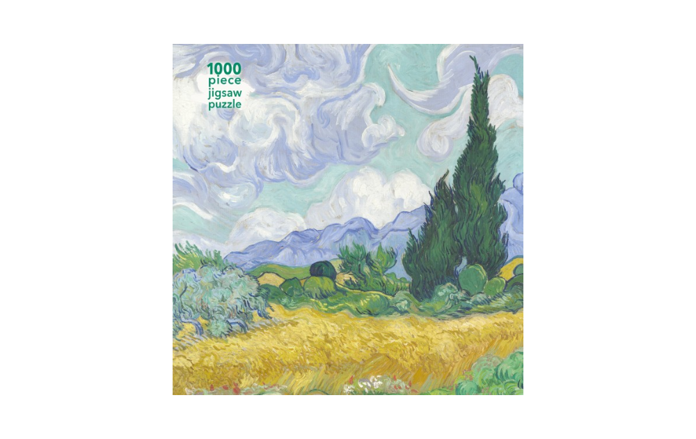 Wheatfield with Cypress jigsaw puzzle by Flametree with 1000 pieces featuring Van Gogh's iconic artwork