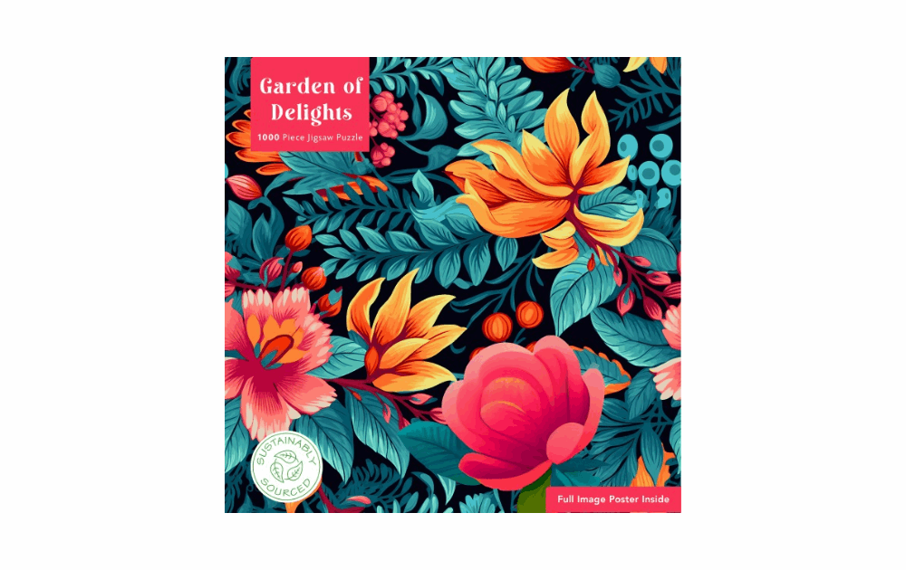 Flametree Garden of Delights 1000 Piece Jigsaw Puzzle made from sustainably sourced jigsaw puzzle materials