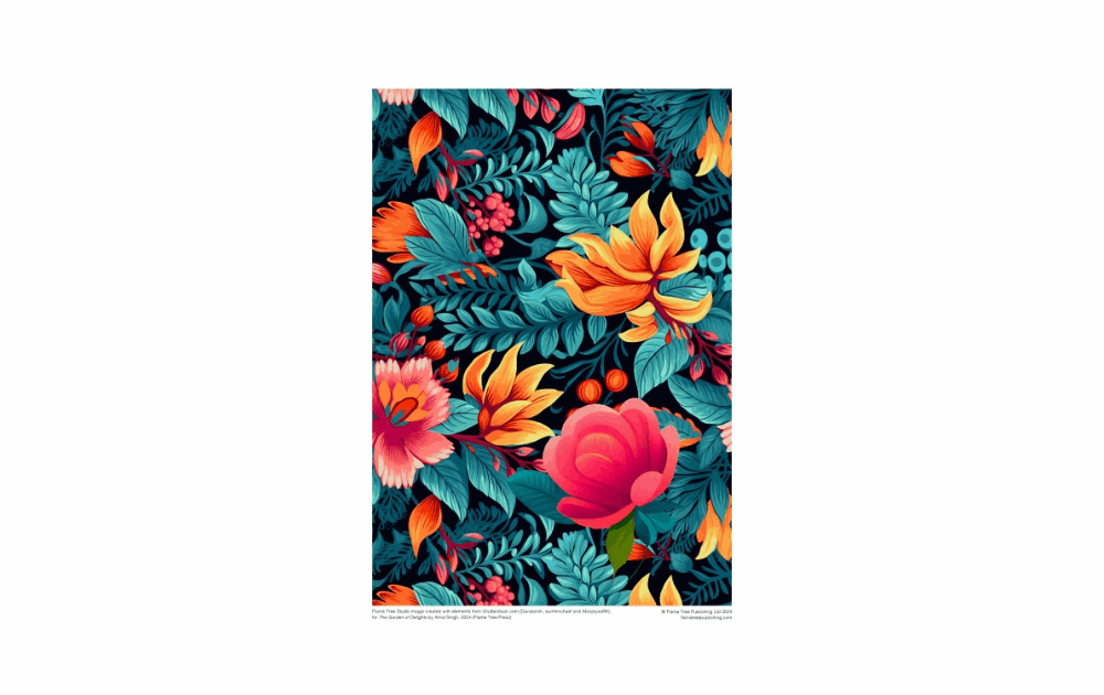 Vibrant floral design of a sustainably sourced jigsaw puzzle from Flametree for nature lovers