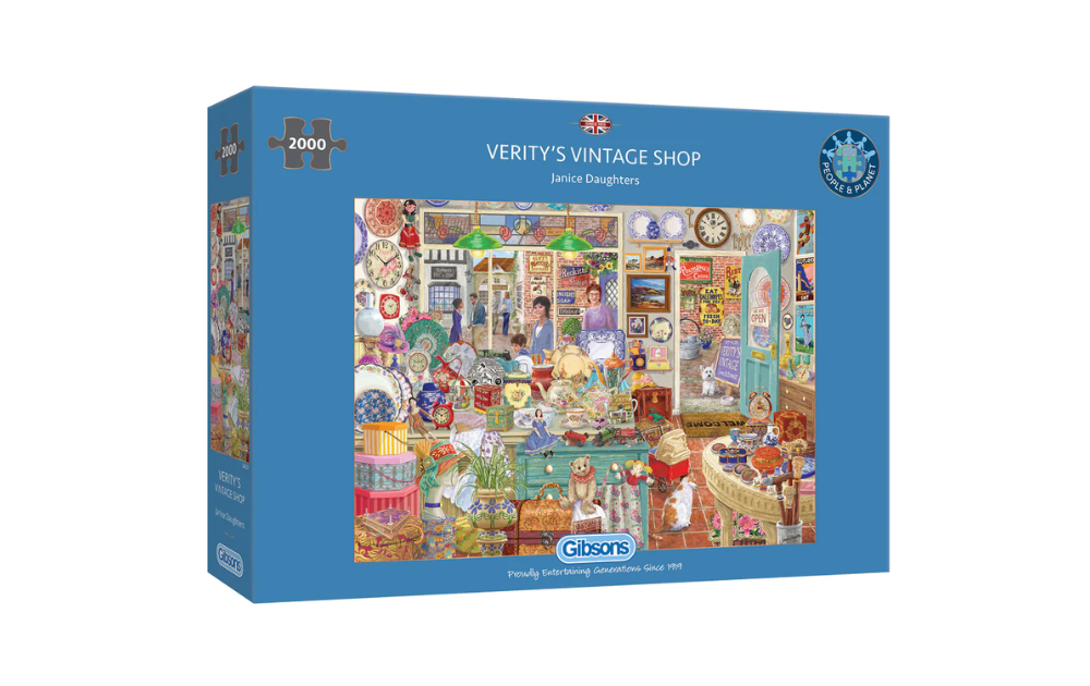2000 piece vintage shop puzzle by Gibsons featuring colorful shop interior details