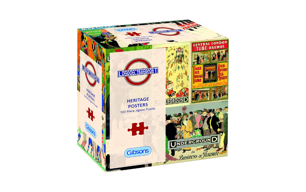 Gibsons 500 piece heritage jigsaw puzzle featuring vintage London Underground posters