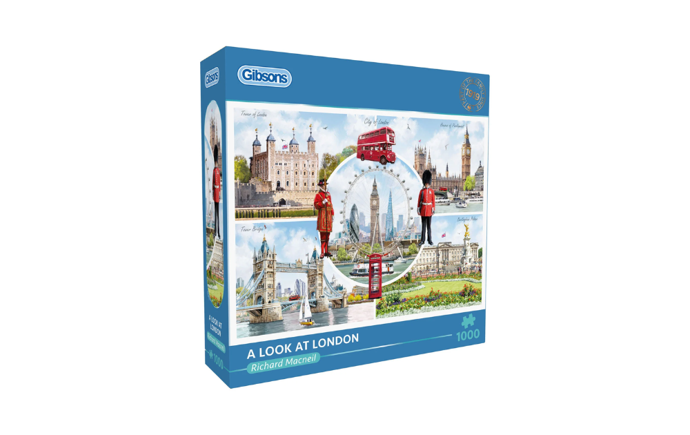 A Look at London 1000 Piece Jigsaw Puzzle by Gibsons featuring iconic London landmarks and scenes