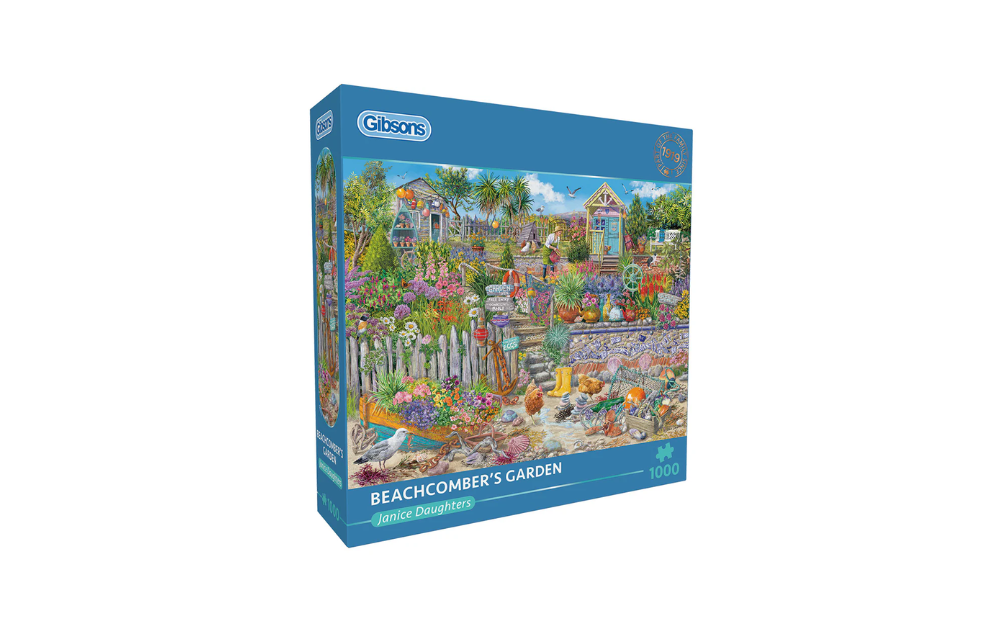 Gibsons Beachcomber's Garden 1000 piece puzzle featuring a vibrant garden scene