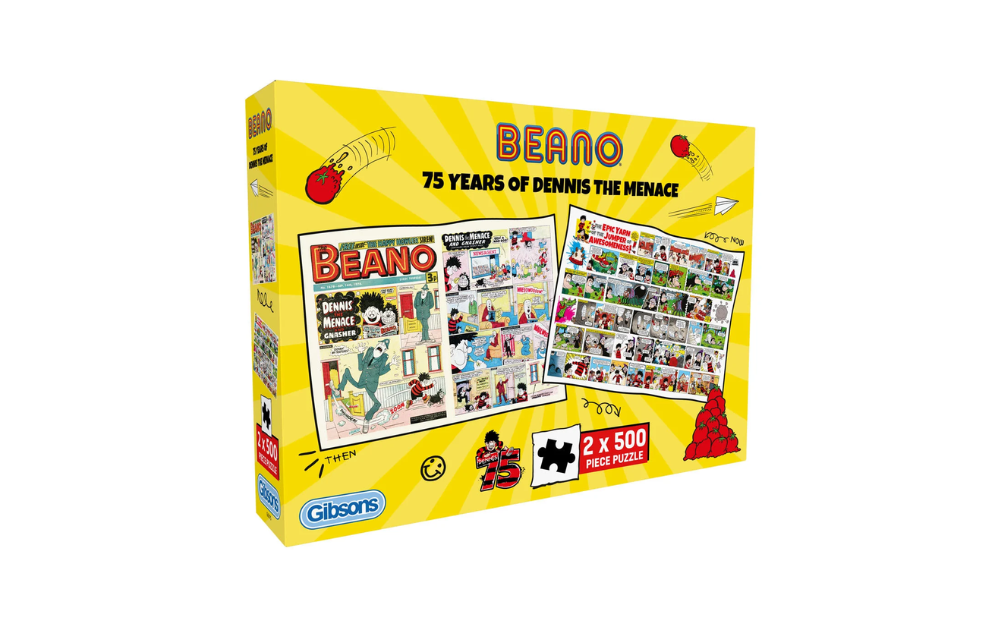 Beano - 75 Years of Dennis the Menace 2 x 500 Piece Jigsaw Puzzles by Gibsons featuring colourful comic scenes