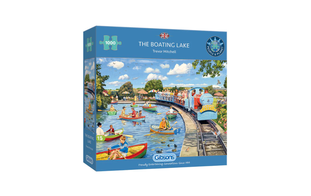 Gibsons Boating Lake puzzle 1000 pieces featuring colorful boats and scenic landscapes