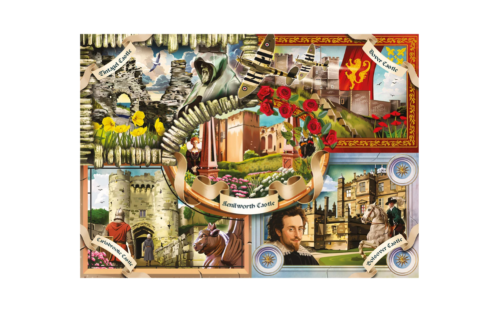 Castles of England 1000 Piece Jigsaw Puzzle by Gibsons featuring iconic British castles and scenic landscapes