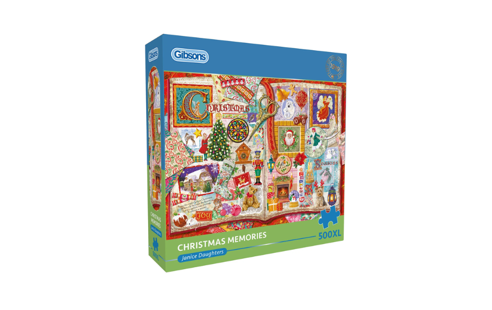 Christmas Memories 500XL Piece Jigsaw Puzzle by Gibsons featuring festive holiday imagery