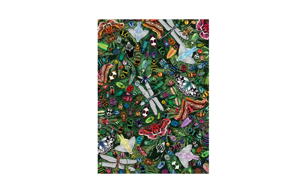 Gibsons Winged Wonders jigsaw puzzle showing colourful butterflies dragonflies and moths among green foliage