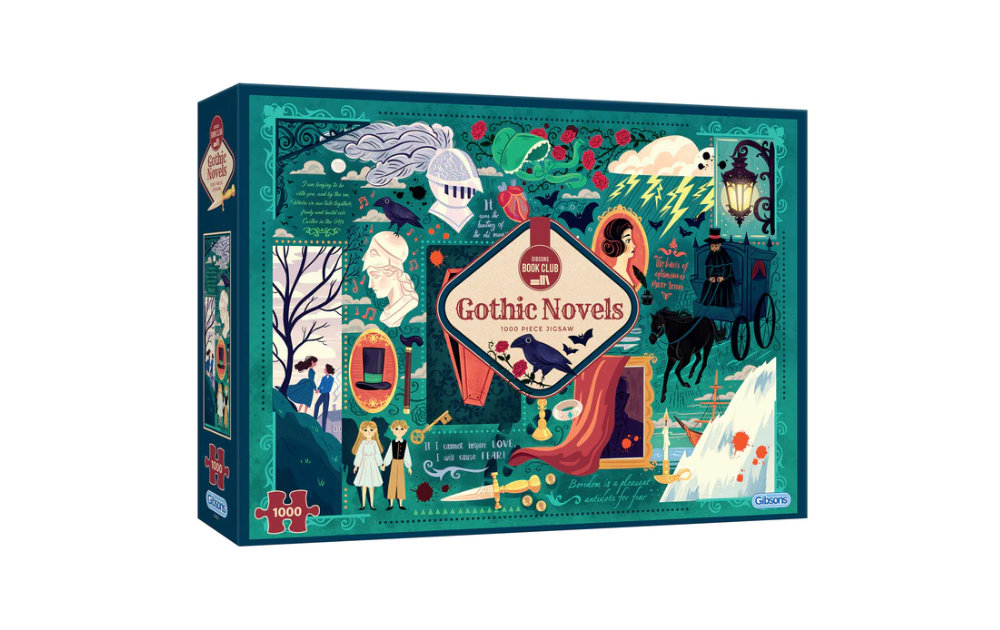 Gothic novels jigsaw puzzle featuring colorful illustrations and intricate designs for puzzle enthusiasts