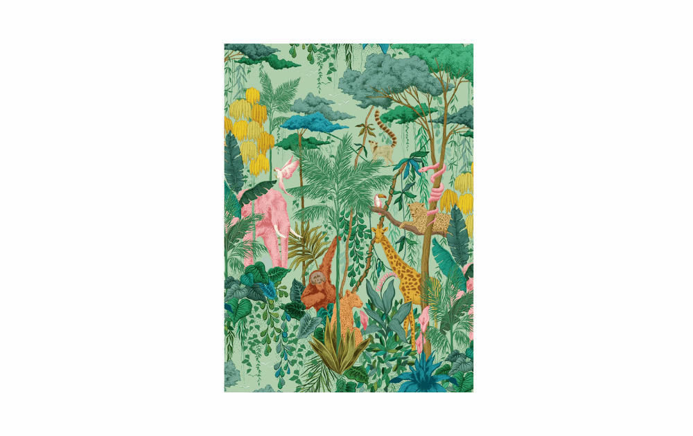 Gibsons jungle animals puzzle featuring colorful wildlife and lush greenery in a vibrant jungle scene