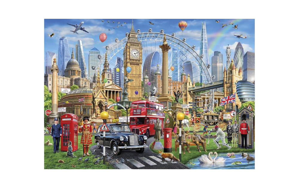 Gibsons London Calling puzzle featuring iconic London landmarks and vibrant scenes