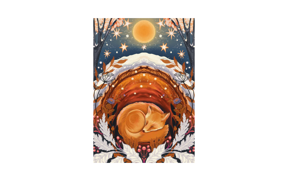 Gibsons Moonlight Magic 3 x 500 Piece Jigsaw Puzzles featuring a sleeping fox under a starry sky