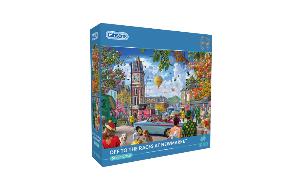 Gibsons Off to the Races at Newmarket 1000 Piece Jigsaw Puzzle featuring a vibrant racing scene