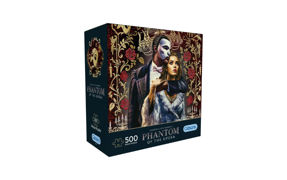Phantom of the Opera 500 Piece Jigsaw Puzzle Gift by Gibsons featuring iconic characters and floral design