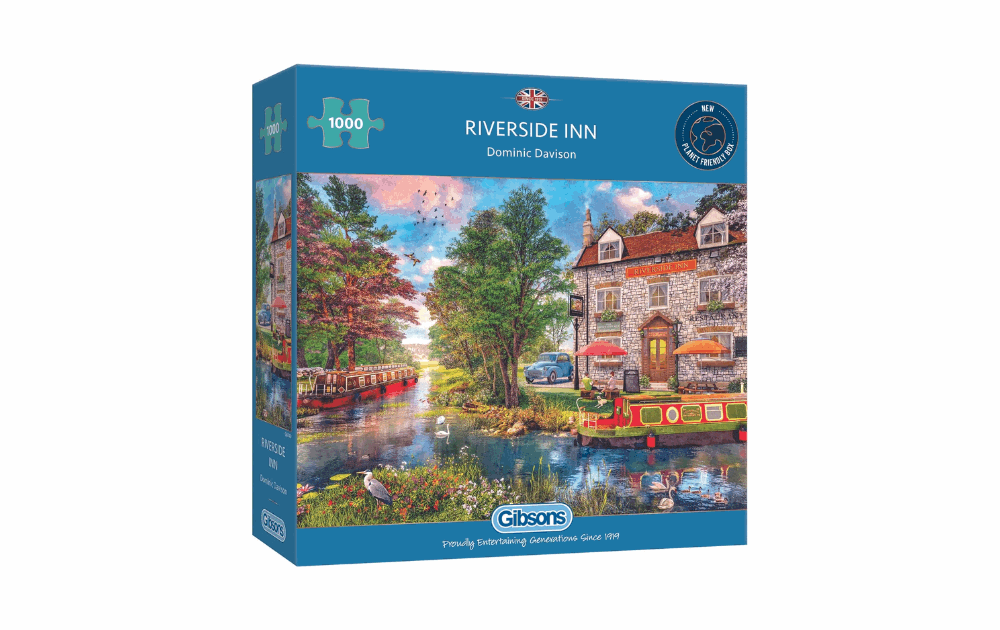 Gibsons Riverside Inn puzzle featuring a picturesque scene of a riverside inn in vibrant colors