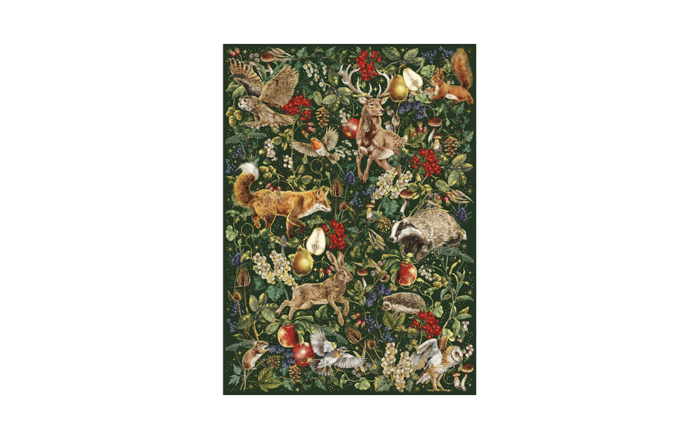 The Art File Fable 1000 Piece Jigsaw Puzzle by Gibsons featuring diverse woodland animals and plants