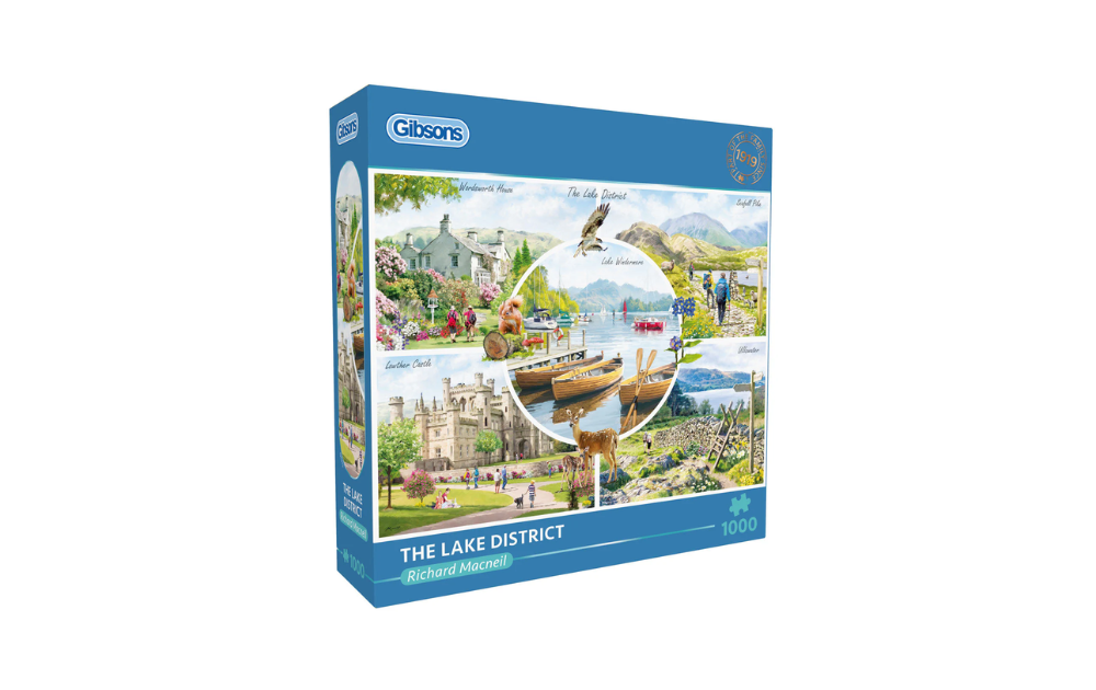 The Lake District 1000 Piece Jigsaw Puzzle by Gibsons featuring scenic landscapes and heritage sights