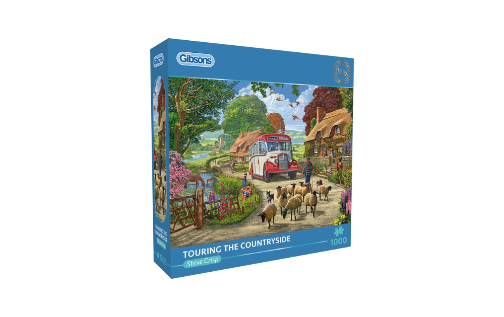 Touring the Countryside 1000 Piece Jigsaw Puzzle by Gibsons featuring a scenic rural landscape