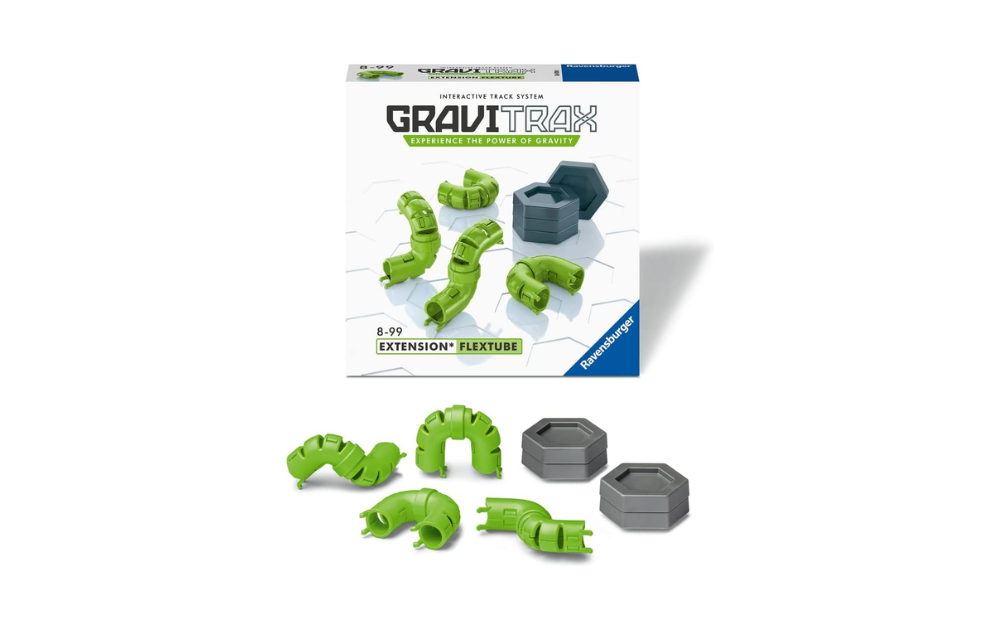 Gravitrax expansion flextube set with green track pieces for interactive gravity-based games